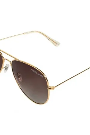 Expédié Aujourd'hui Fladen Polarized Sunglasses Focus Gold Frame Brown Lens