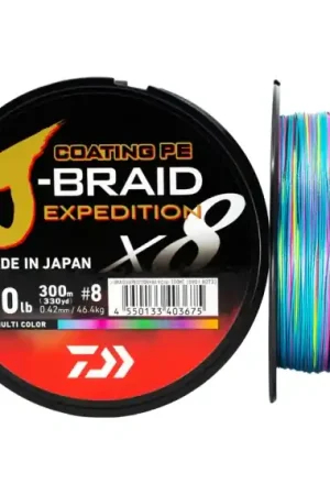Daiwa J-Braid Expedition x8E 500m Multi Color - 0.32mm Top Vente