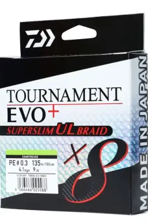 Prix Promo Daiwa Tournament X8 Braid Evo+ Super Slim PE#0.4 5,4Kg/135M