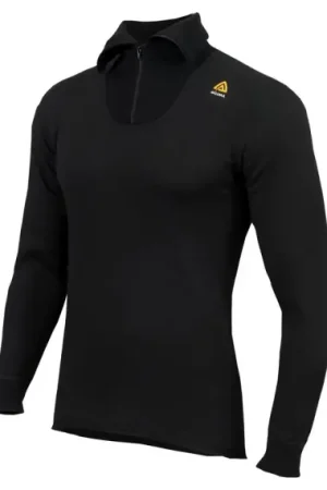 Prix Bas Aclima HotWool 230 gr. Polo Zip Unisex, Jet Black - S