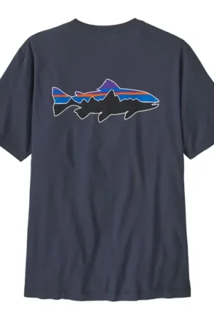 Retour Gratuit Patagonia M's Fitz Roy Trout T-Shirt Smolder Blue - XL