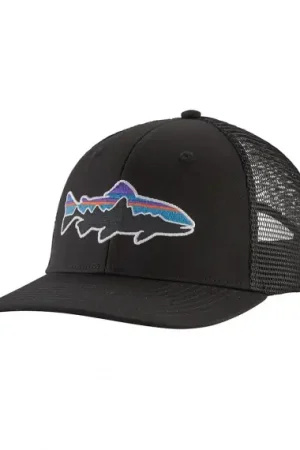 Paiement Sécurisé Patagonia Fitz Roy Trout Trucker Hat Black