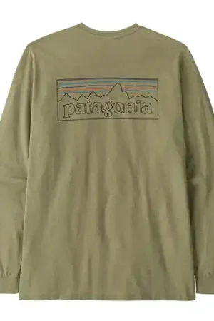 Certifié Patagonia M's L/S P-6 Logo Responsibili-Tee POGM - M