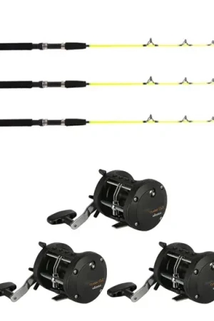 Okuma Classic CLX -200La 0bb/Fladen Ice Pike 115cm Höger 3-Pack Vente Flash