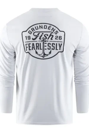 Retour Gratuit Grundéns Fish Fearlessly LS Tech Tee Grey Mist - XL
