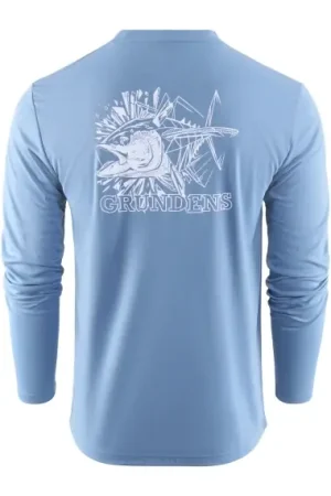 Grundéns Tuna Torpedo LS Tech Tee Captain's Blue - L Produit De Marque