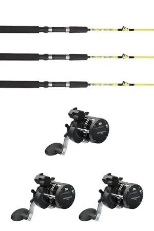 Prix Cassé Abu Garcia Cardinal Trolling 20LC/Fladen Ice Pike 130cm Combo Right 3-Pack