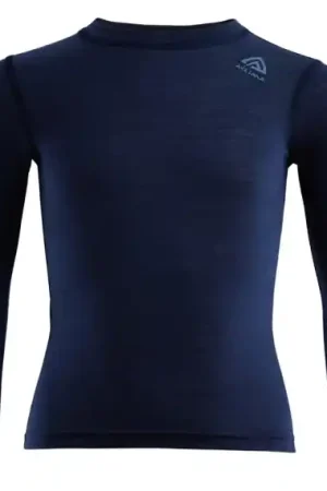 Aclima LightWool 140 Crewneck Kids Navy Blazer - 110 Achat Immédiat