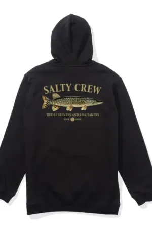 Offre Exclusive Salty Crew Euro Pike Hood Fleece Black - L