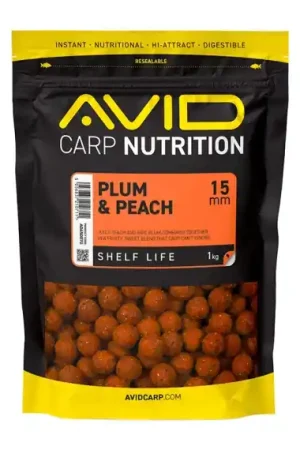 Avid Plum & Peach Boilies - 20mm 1kg Seulement Aujourd'hui