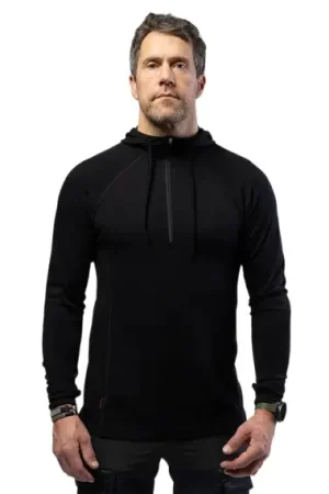 Beyond Nordic BN105 M's Merino Half Zip Hoodie Onyx Black - S Réduction