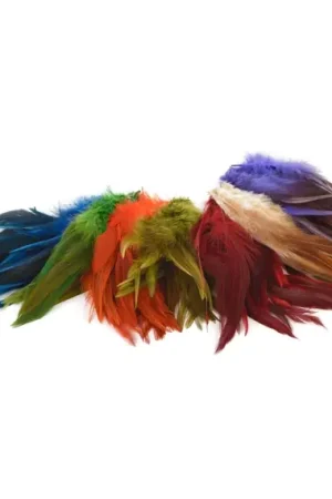 Nouvel Arrivage Natures Spirit Strung Saddle Hackles - Brown Dyed Orange