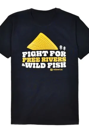 Frödin 'Free Rivers & Wild Fish' Heavyweight T-Shirt - Black - S Dernier Modèle