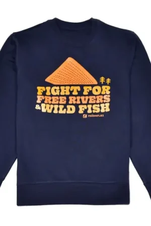 Prix Réduit Frödin 'Free Rivers & Wild Fish' Sweatshirt - Navyv Blue - S