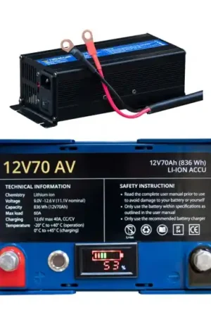 Retour Gratuit Rebelcell 12V70 Med Laddare 12.6V20A