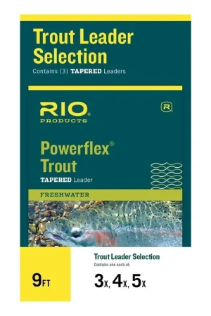 Rio Powerflex Trout Taperad Leader 9ft 3-Pack 4X/5X/6X Soldes