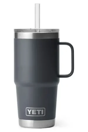 Yeti Rambler 25 Oz Straw Mug - Charcoal Vente Flash