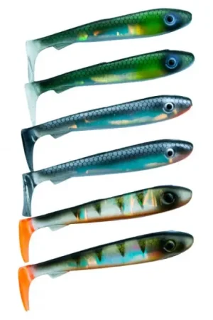 SvartZonker McRubber Bass 8cm (6-pack) - C19 Black n' Chartreuse Soldes