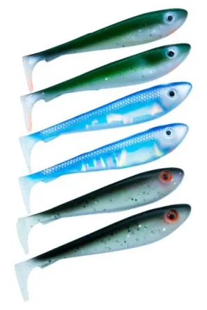 Svartzonker McRubber Shad 9cm Mix (6-pack) - Flash Commander Vite