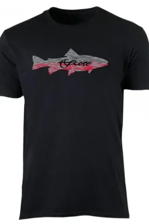 Scott Grey/red Trout on Black T-shirt S Offre Exclusive