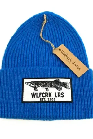 Pas Cher Wolfcreek Pike Patch Knitted Beanie - Blue