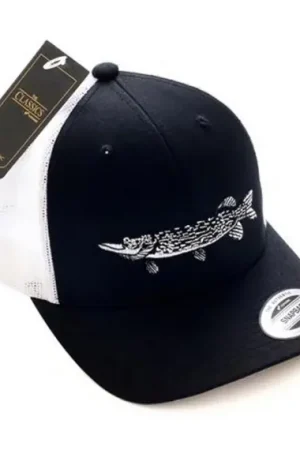 Offre Du Jour Wolfcreek Pike Logo Trucker Snapback, Black/White, One Size