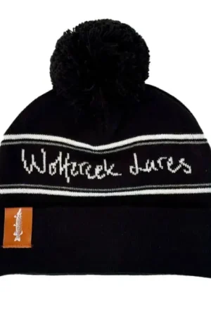 Wolfcreek Classic Logo Pom Pom Beanie - Black/White Super Prix