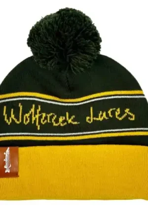 Satisfait Ou Remboursé Wolfcreek Classic Logo Pom Pom Beanie - Mustard/Green