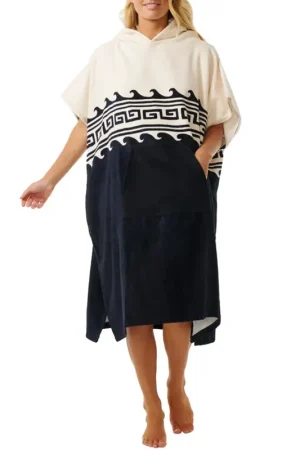 Poncho serviette à capuche de surf femme MIXED Noir/Blanc RIP CURL Acheter Direct