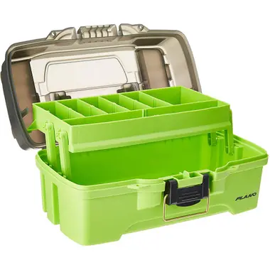 Nouvelle Collection Plano 1-Tray Tackle Box w/Dual Top Access - Smoke & Bright Green