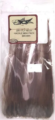Wapsi Dry Fly Neck Hackle Mini Pack Large - Brown Seulement Aujourd'hui