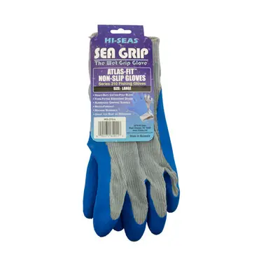 Offre Limitée Hi Seas - Sea Grip Premium Non-Slip Gloves, Light Blue/White, Large, 1 pair