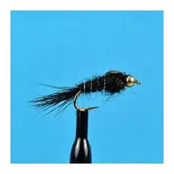 Offre Limitée Bead Head Nymphs Flies - Hares Ear Black - Hook Size : 8