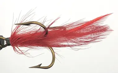10 Flies - Red Feather Black Head on Bronze 4 Mustad Treble Hook Achetez Aujourd'hui