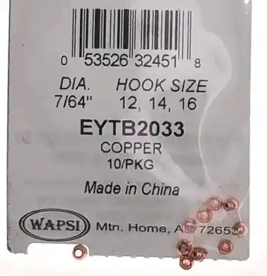 Wapsi Tungsten Beads - 10 per pack - Copper 7/64" Soldes