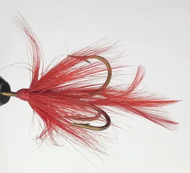 Soldes 10 Flies - Red Feather Red Head on Bronze 1 Mustad Treble Hook