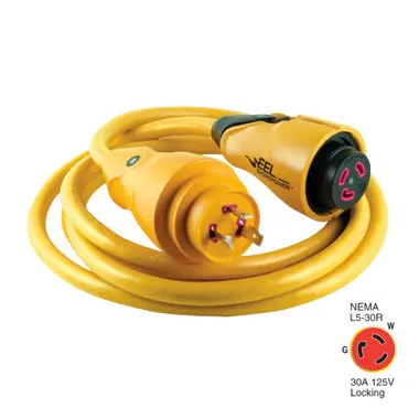 Acheter En Ligne Marinco CS30-12 EEL 30A 125V Shore Power Cordset - 12' - Yellow