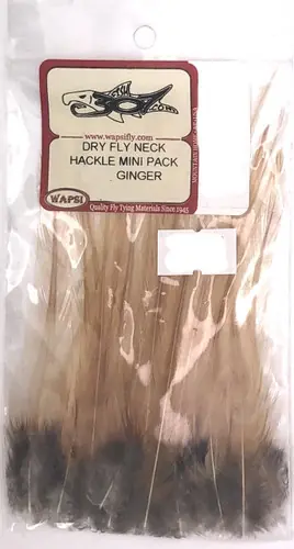 Wapsi Dry Fly Neck Hackle Mini Pack Small - Ginger Offre Du Jour