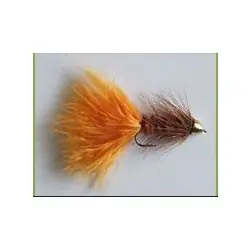 Prix Réduit Bead Head Streamer Flies - CH Woolybugger Brown & Orange - Hook Size : 10