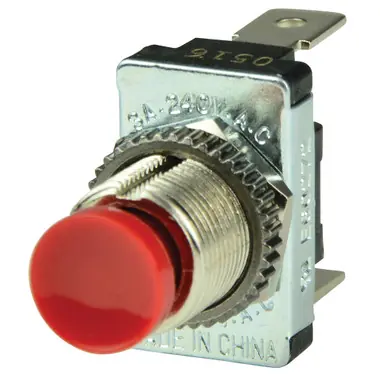 BEP Red SPST Momentary Contact Switch - OFF/(ON) Réduction