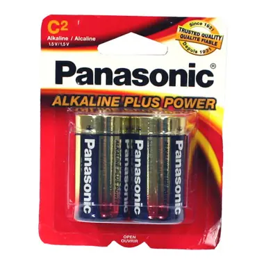Panasonic 2-C Alkaline Batteries Commander Vite