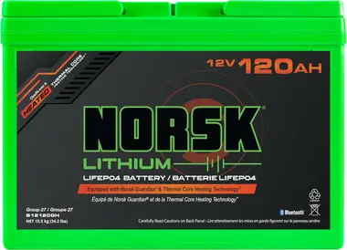 Achat Immédiat Norsk B12120GHS 12V 120AH Heated Lithium Cranking Battery