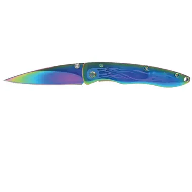 6.75" Rainbow Flames Knife Produit De Marque