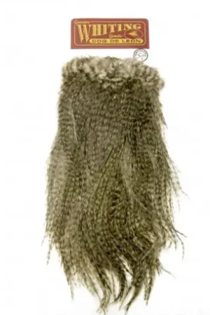 Cou de coq WHITING Coq de Leon Silver Saddle Grizzly dyed Med Dun Paiement Sécurisé