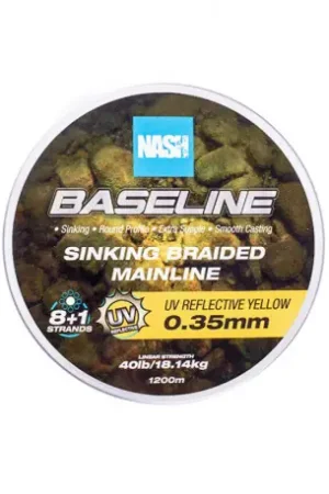Tresse NASH baseline sinking 0.24mm 25lb 600m jaune Produit De Marque