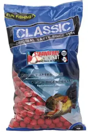 Nouvelle Collection Bouillettes FUN FISHING Classic fraise/noix de coco -20mm - 4Kg