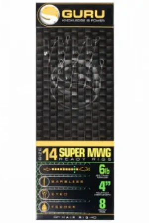 Bas de ligne GURU Super MWG Ready Rigs 10cm 0.15m n°18 Dernier Modèle
