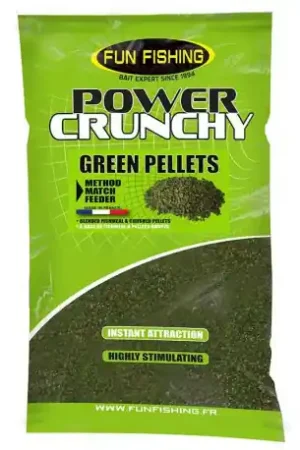 Bon Marché Amorce Power Crunchy FUN FISHING Green Pellets 2kg