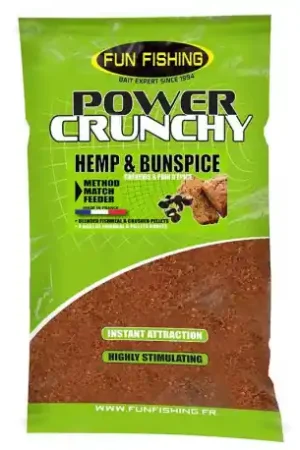 Amorce Power Crunchy FUN FISHING Chènevis Pain D'épice 2kg Prix Réduit