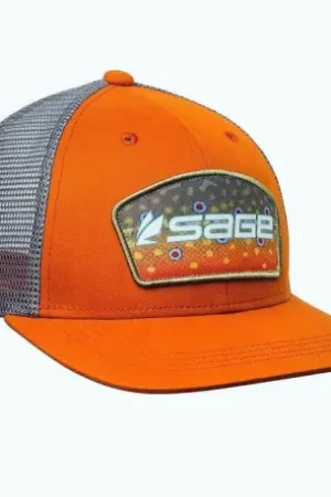 Casquette SAGE Patch Trucker Orange Brook Trout Livraison Express